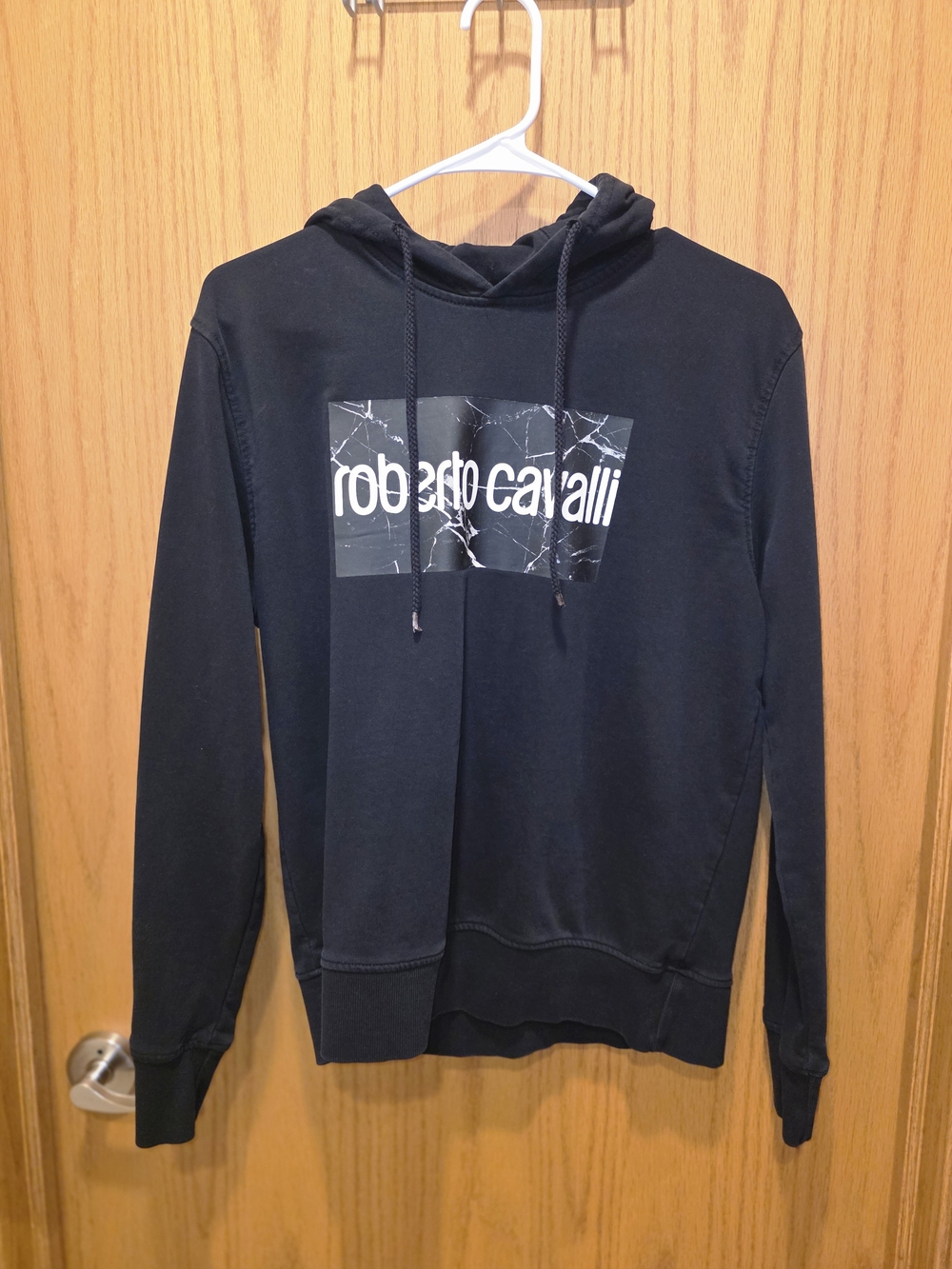 Roberto Cavalli Black Logo Hoodie - Men's Casual Pullover